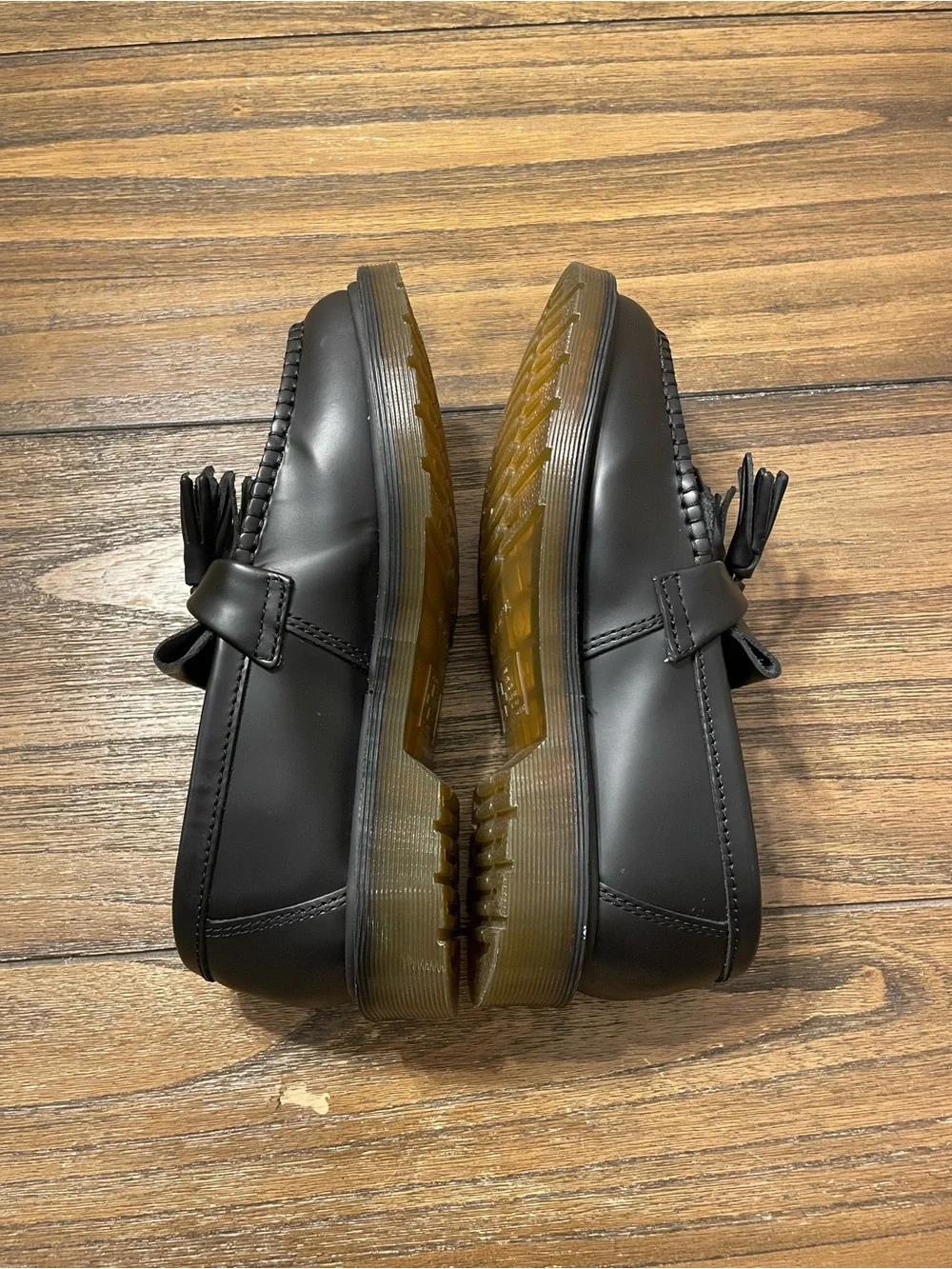 Dr. Martens Adrian Smooth Leather Tassel Loafers All Black Size M 6/W 7 NWOB